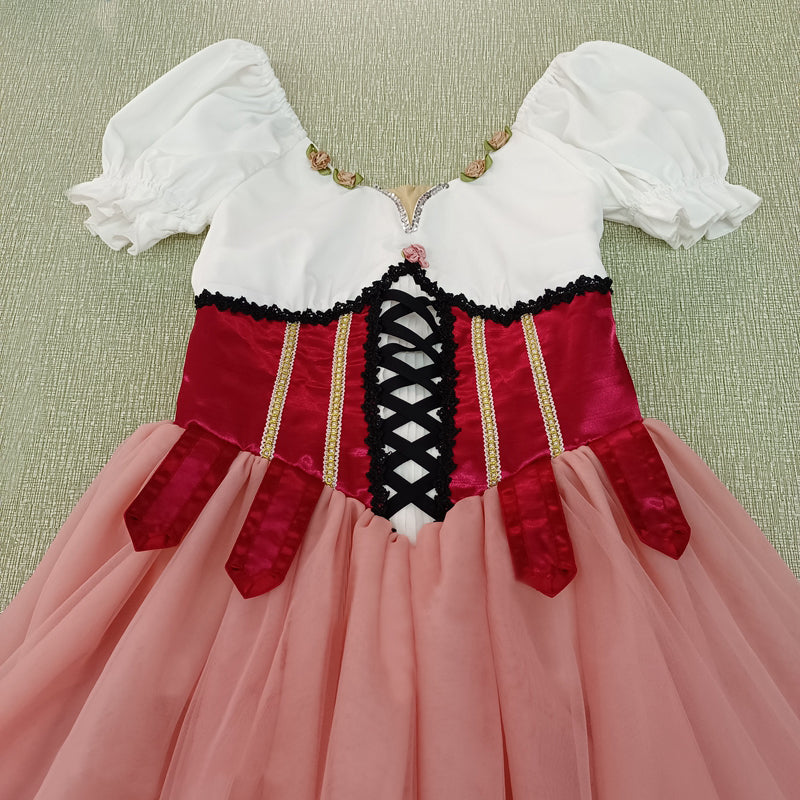 Romantic Wine Rose Professional Peasant Dress (Also Pink or Purple)