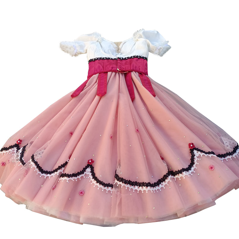 Peasant Premium Peasant Dress - Green, Rose and Red