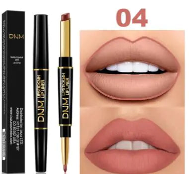 Double-Ended Waterproof Stage Non-Stick Lipstick & Lip Liner 2-in-1