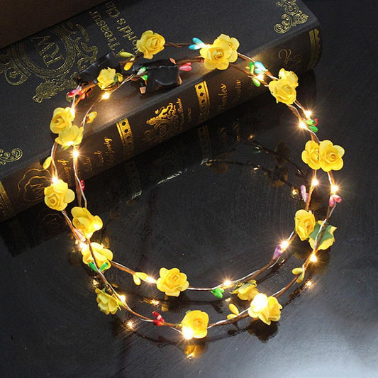 Ring Flowers  Ornament LED Glowing Headpiece