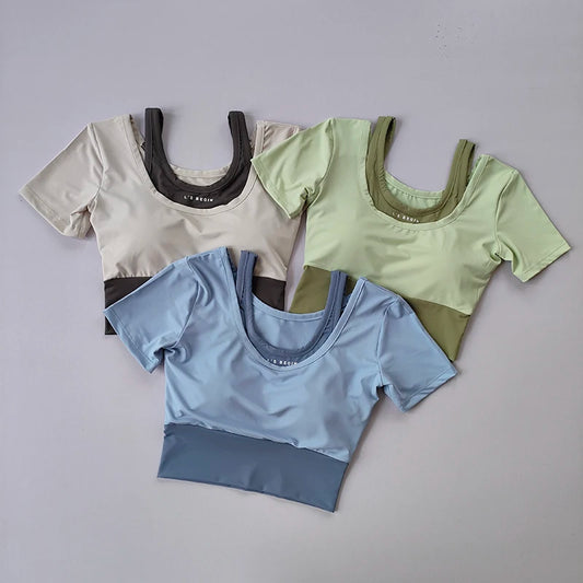 Two Piece Fun Island Summer Breathable Fitness Set