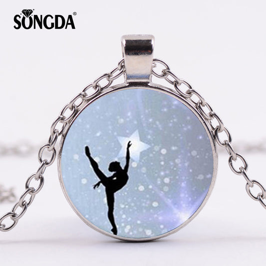 Classical Ballerina Girl Pendant Necklace