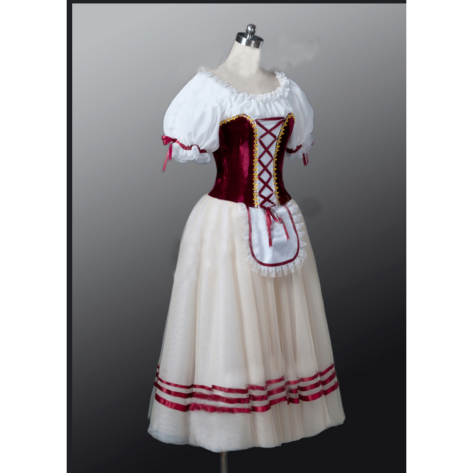 Deep Red Peasant Tutu Dress -  Comes in 3 colors