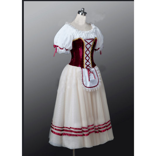 Deep Red Peasant Tutu Dress -  Comes in 3 colors