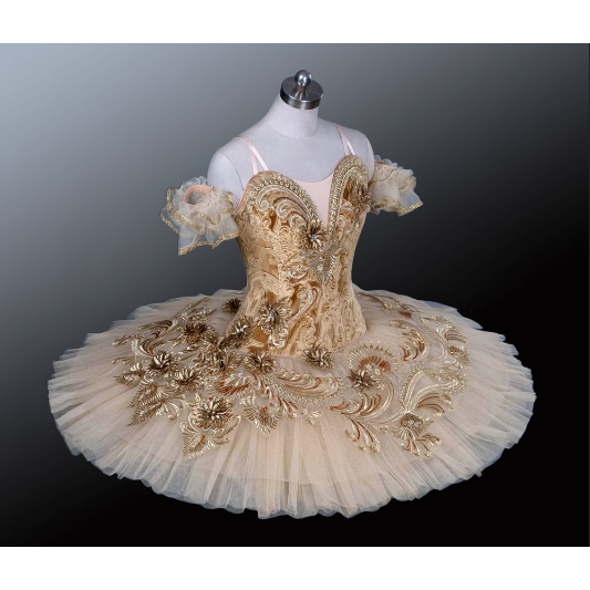 Gold Flowers Competition Ballet Tutu (Choose bodice color)