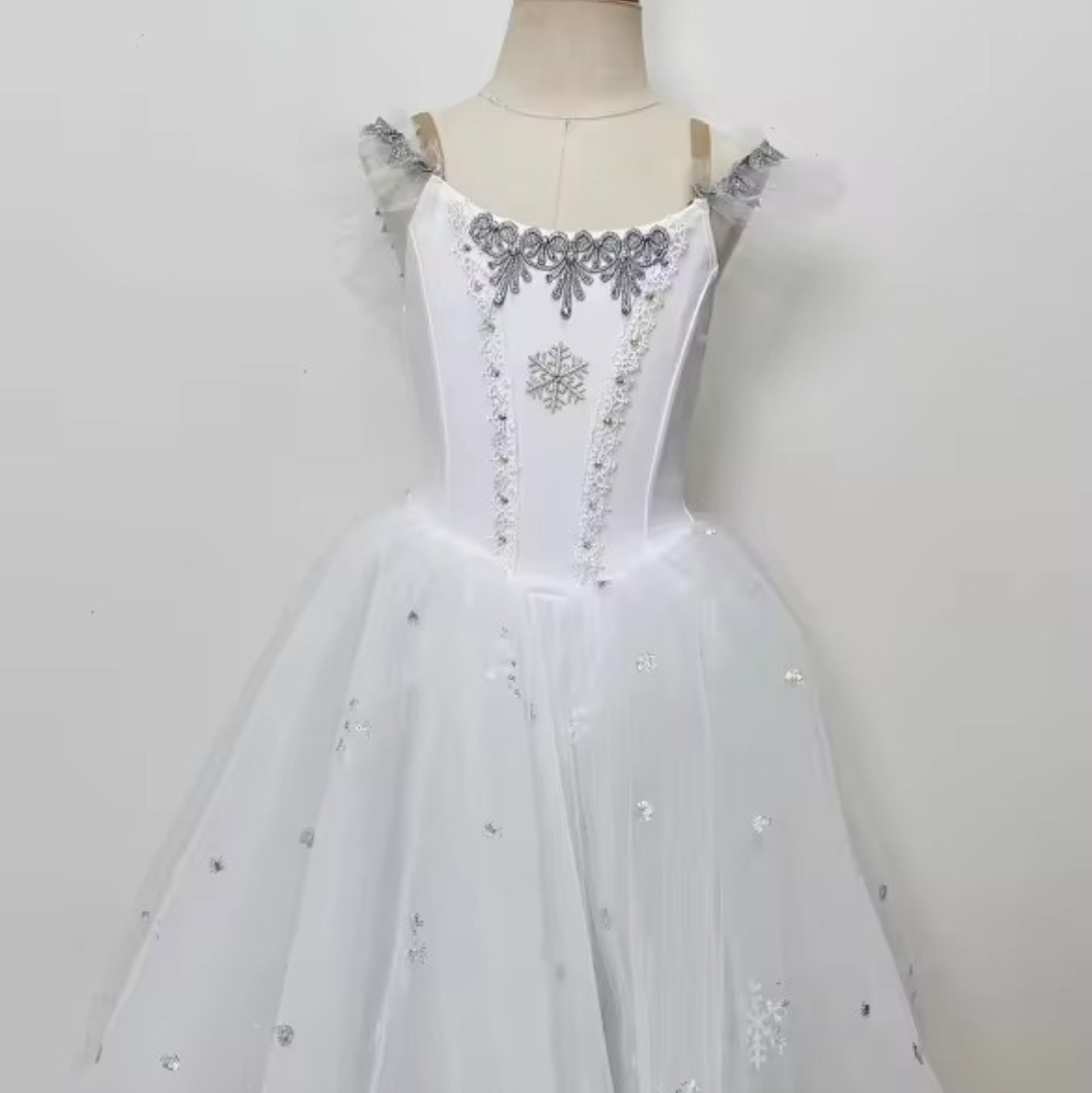 Simple Back or Zipper Snow Flakes Romantic Tutu - Choose Style