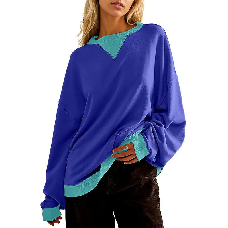 Intercoastal Fun Loose Contrast Color Sweater