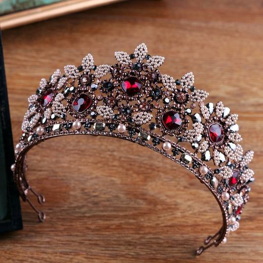 Vintage Crystal Beaded Pearl Performance Tiara
