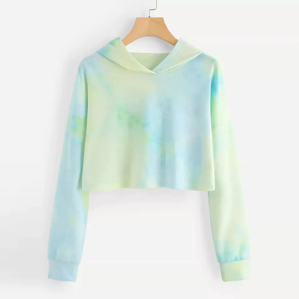 Sunny Island Tie-Dye Hooded Sweatshirt for Women