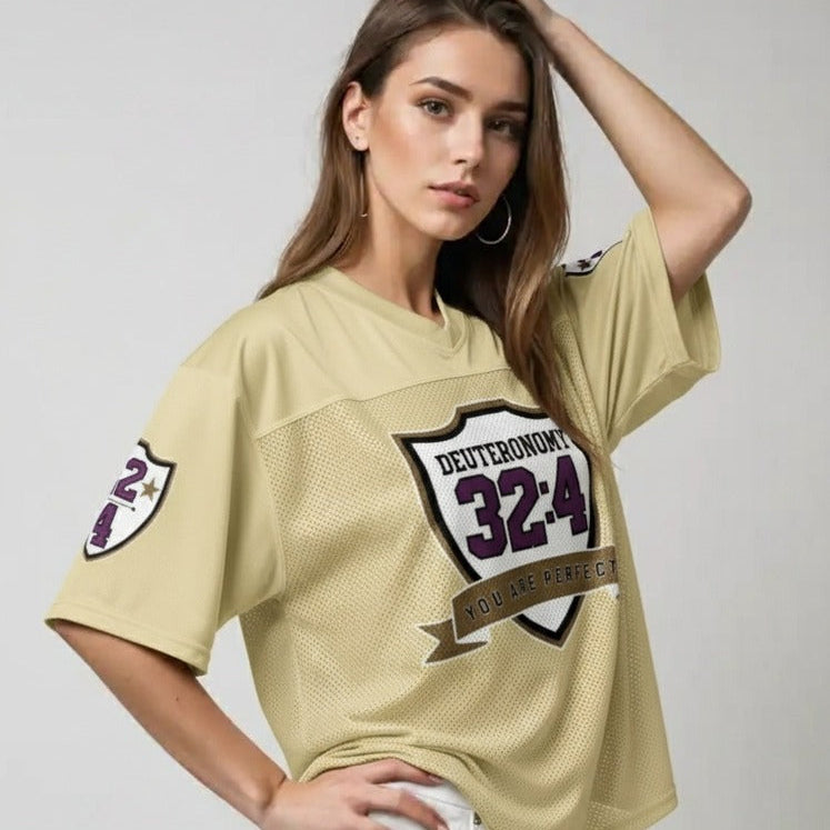 You Are Perfect Gold Boxy Football Jersey