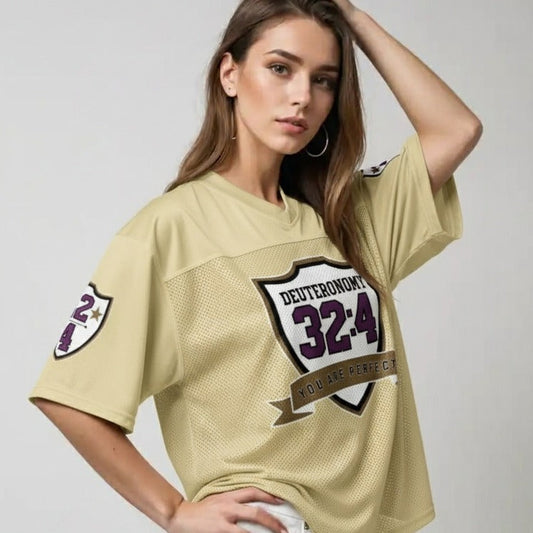 You Are Perfect Gold Boxy Football Jersey