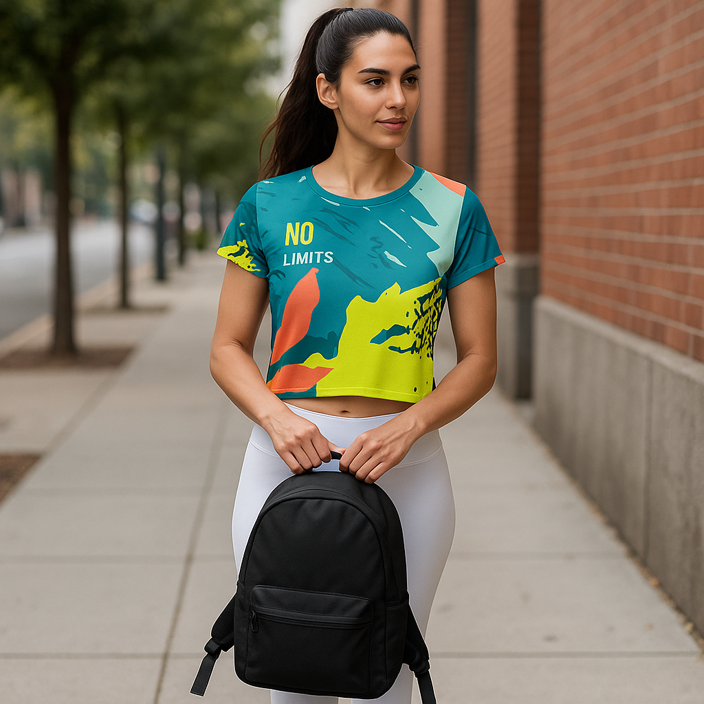 No Limits Print Crop Tee