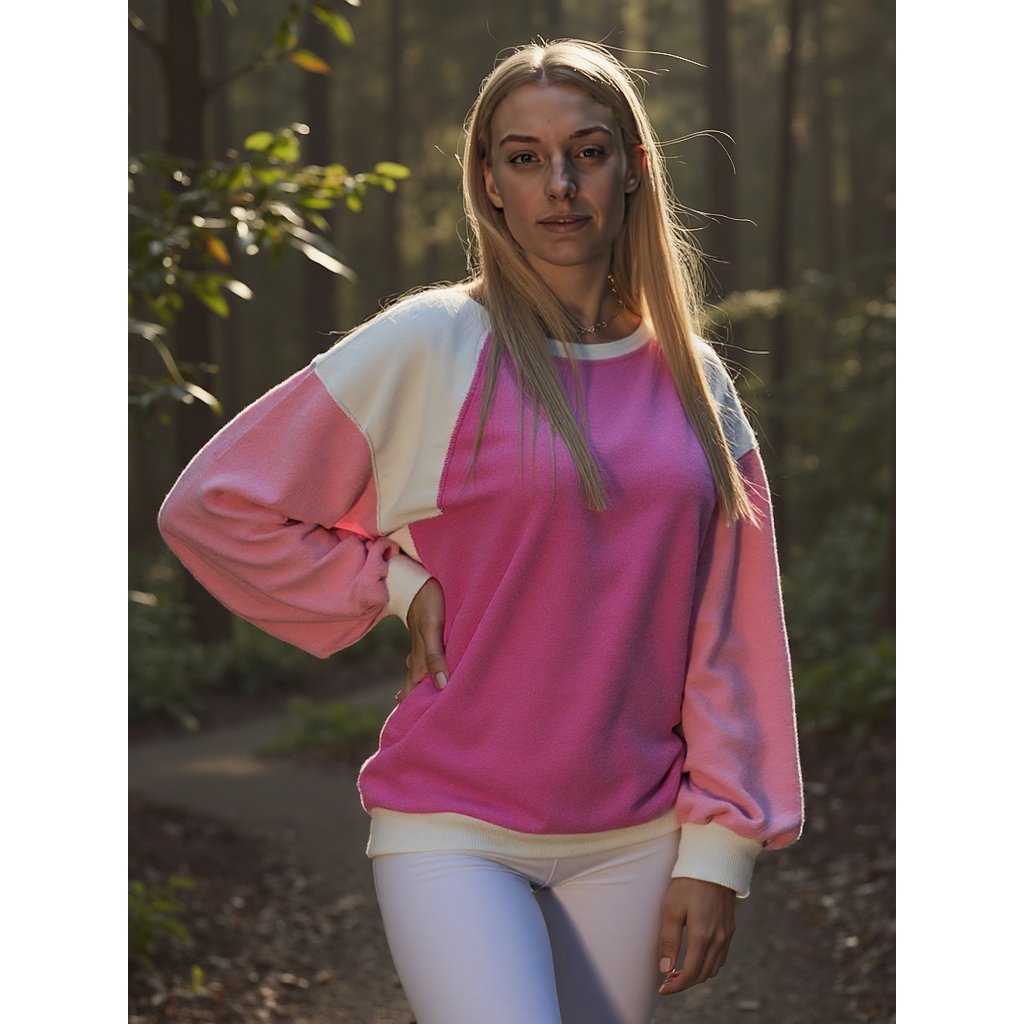 Joyful Chic Loose Fit Round Neck Sweater