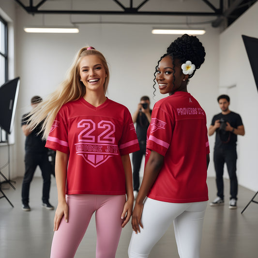 Choose Joy Print Boxy Football Jersey