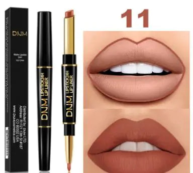 Double-Ended Waterproof Stage Non-Stick Lipstick & Lip Liner 2-in-1