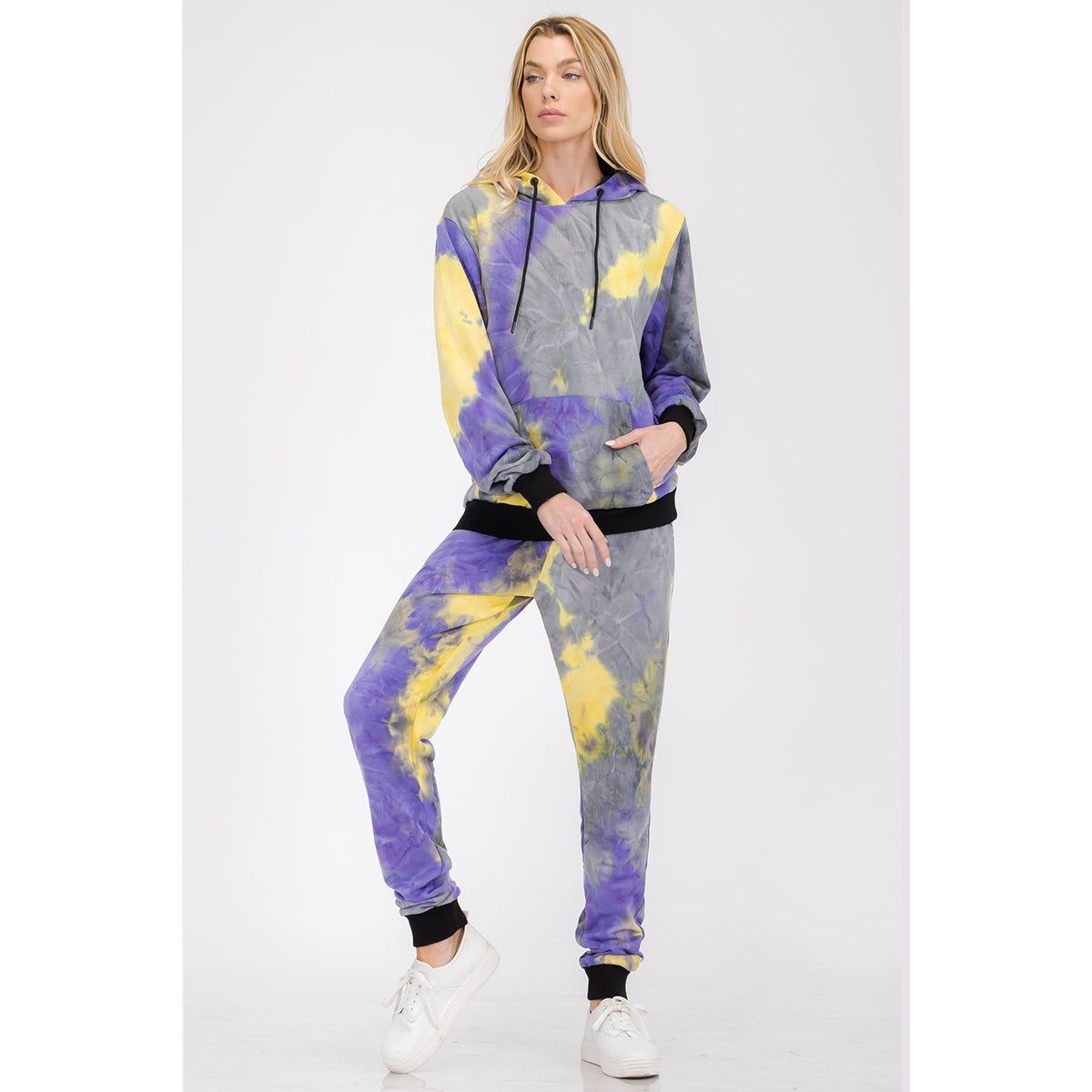 Pop Womens Cotton Tye Dye Lounge Wear Sweat Set