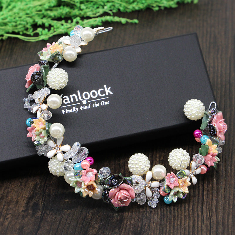Performance Headpiece Pearl Flower Crown