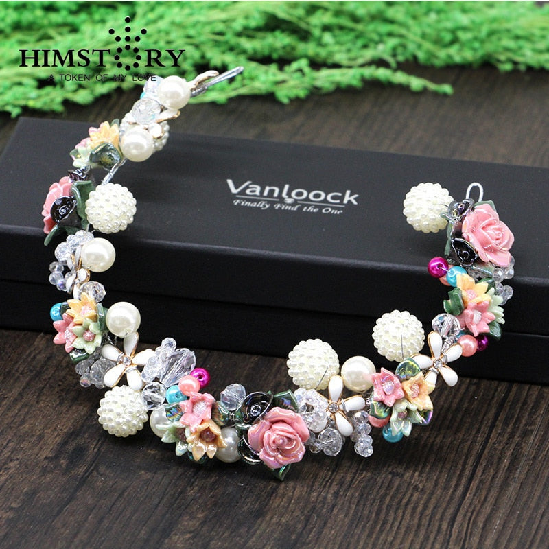 Performance Headpiece Pearl Flower Crown