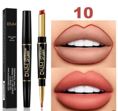 Double-Ended Waterproof Stage Non-Stick Lipstick & Lip Liner 2-in-1