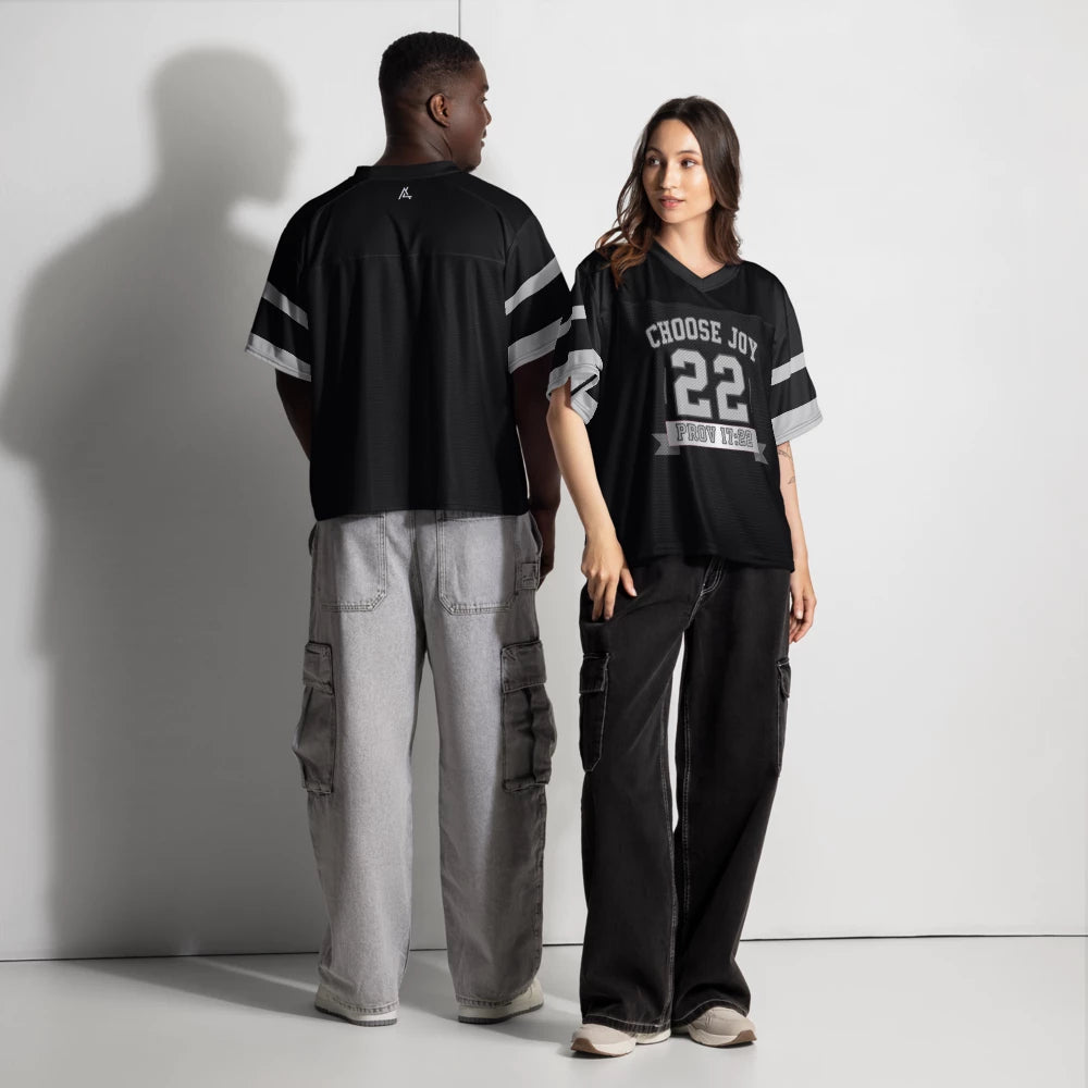 Choose Joy Black Boxy Football Jersey