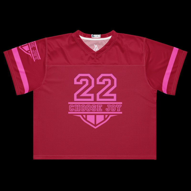 Choose Joy Print Boxy Football Jersey