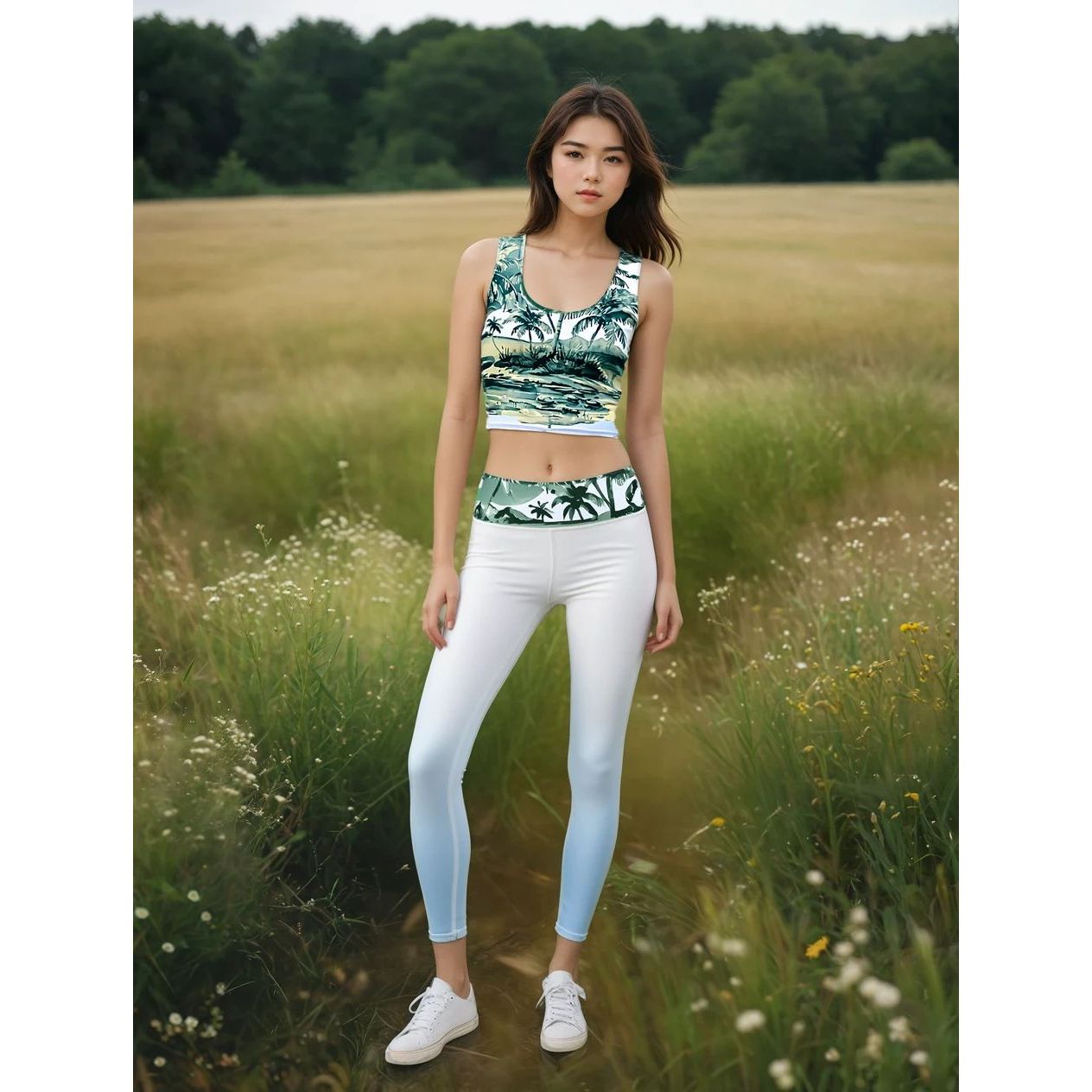 Bahama Nights Light Yoga Capri Leggings