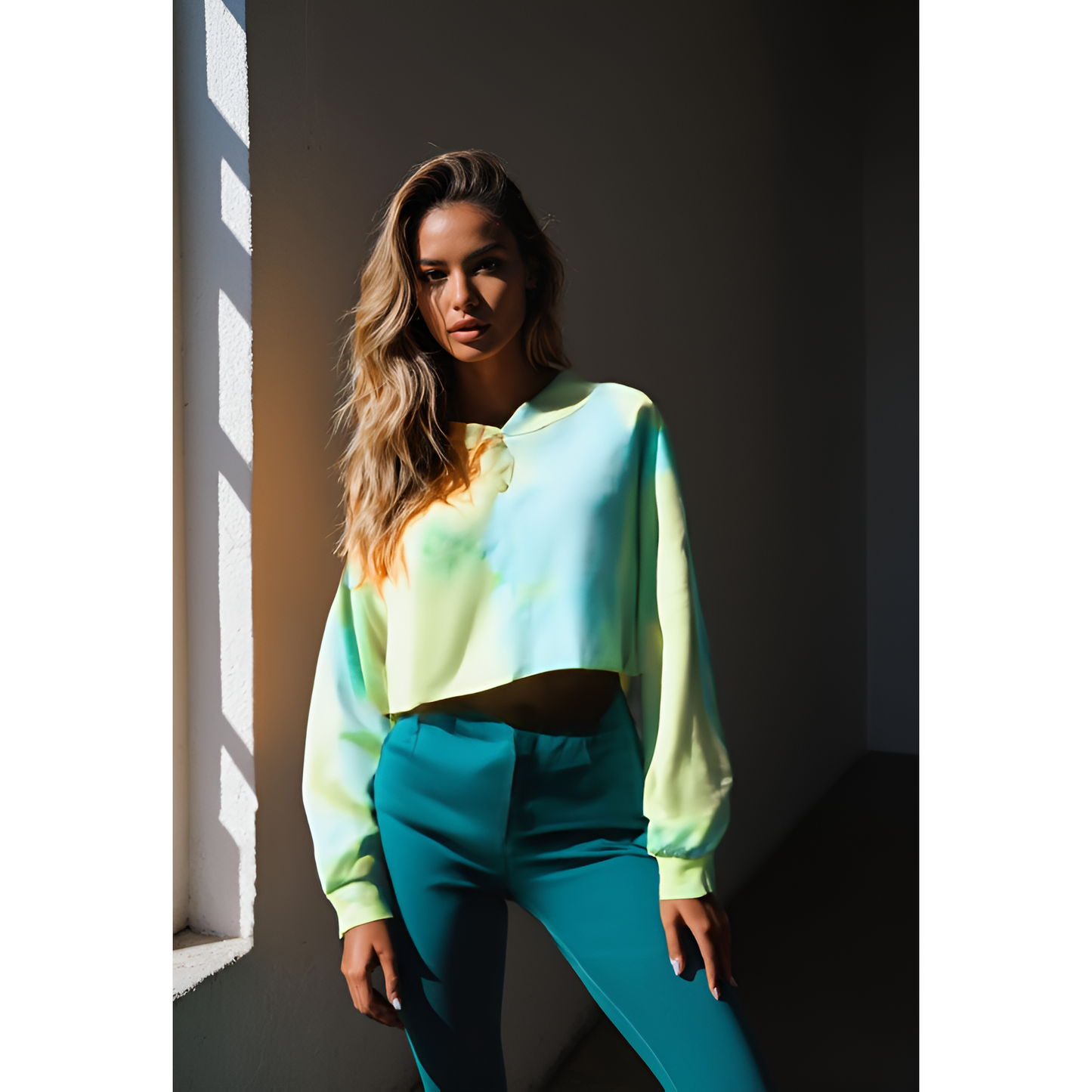 Sunny Island Tie-Dye Hooded Sweatshirt for Women