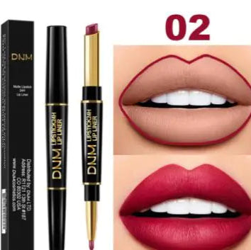 Double-Ended Waterproof Stage Non-Stick Lipstick & Lip Liner 2-in-1