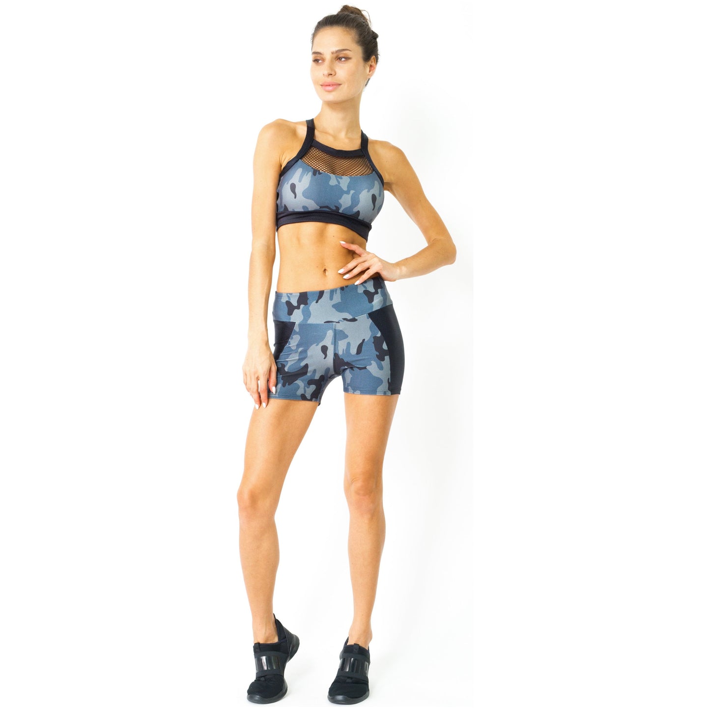 Summer Veloso Supplex Sports Bra with Mesh Trim