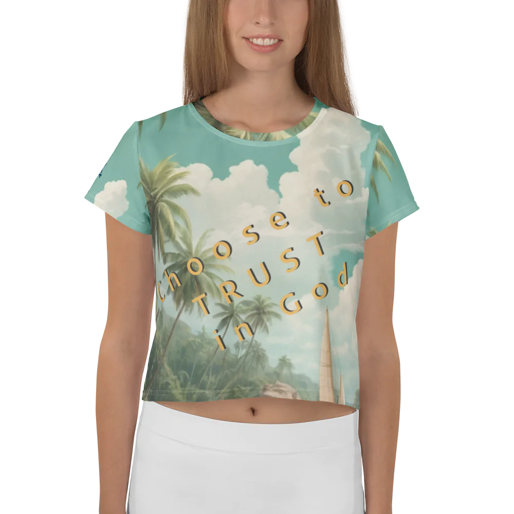 Trust In God Tropical Crop Tee