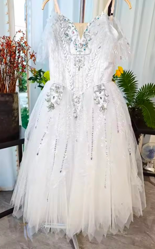 Custom Snow Flakes  Professional Ballet Dress. Choose Color