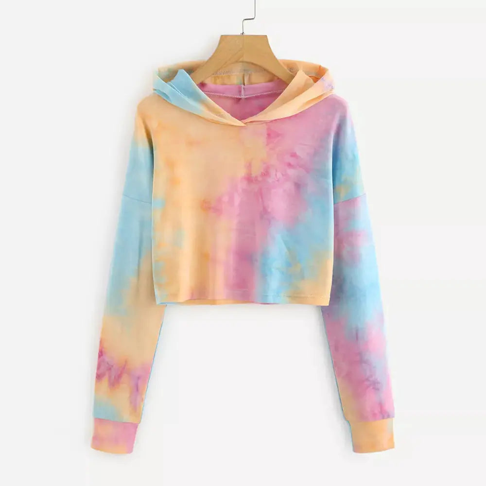 Sunny Island Tie-Dye Hooded Sweatshirt for Women