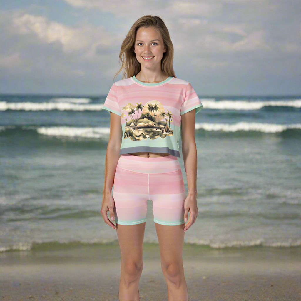 Tropicana Ocean Crop Tee