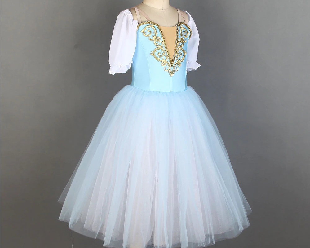 Basic Tulle Puff Sleeve Long Romantic Ballet Tutu Choose Color Arabesque Life 6233