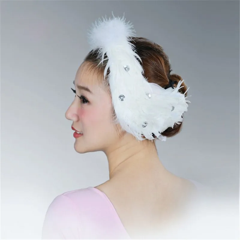 Swan Lake Feather Headband Handmade White Feather Headpiece ADULT SIZE 