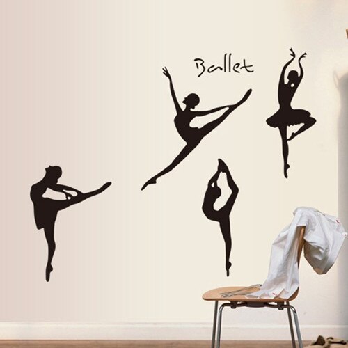 Beskæftiget afbryde Skubbe Black PVC Ballerina Wall Sticker - Arabesque Life