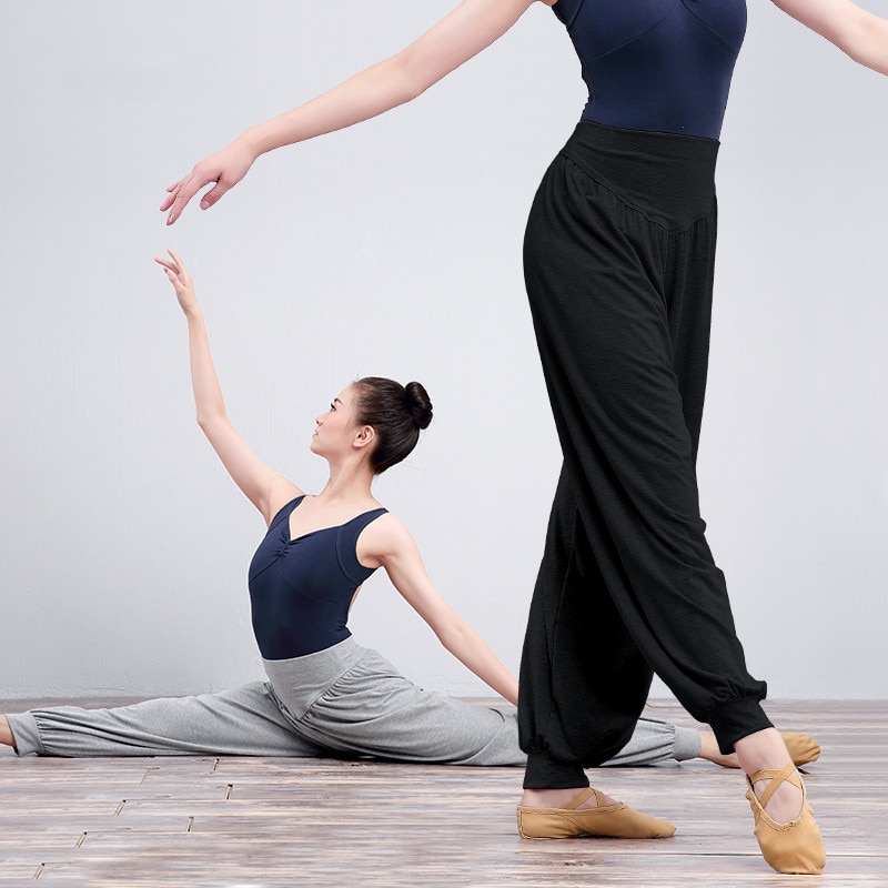 Wide Leg Pants Modal Fitness Yoga Pants Black Women Dance Ballet