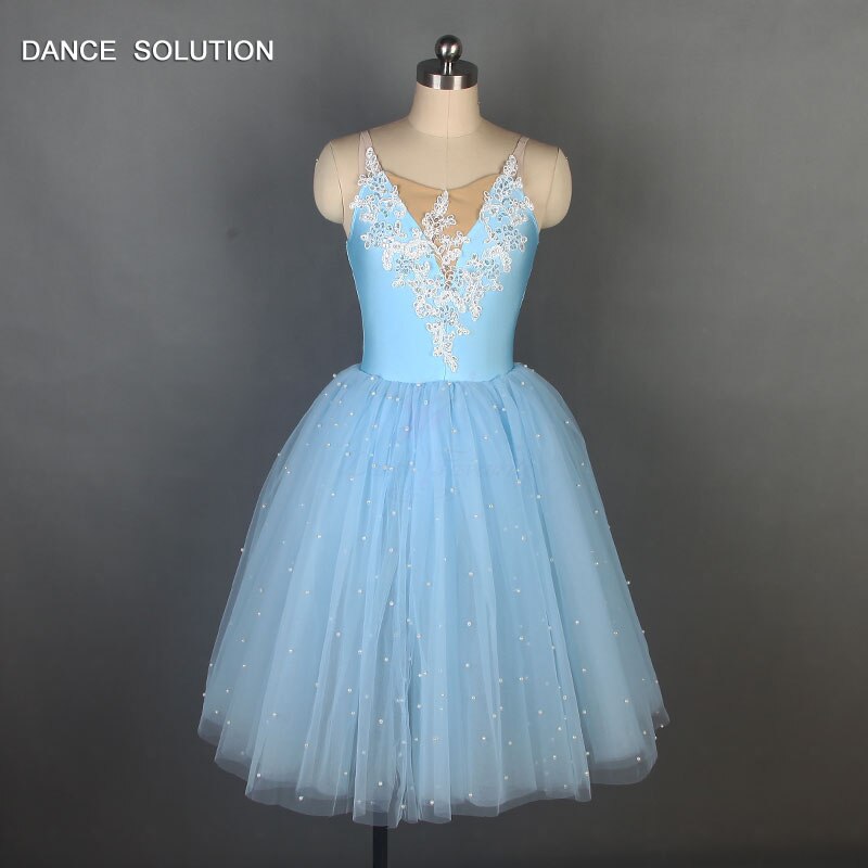NWT Soft CHIFFON TULLE  ROMANTIC MIDLENGTH Tutu #4918 Copen Blue Ballet skirt 
